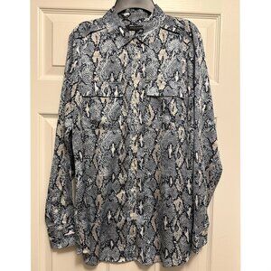 Banana Republic Women's Dillon Classic Fit Shirt, Size Medium, Snakeskin Pattern